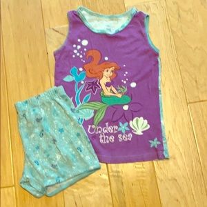 Disney Little Mermaid Pajamas size 10